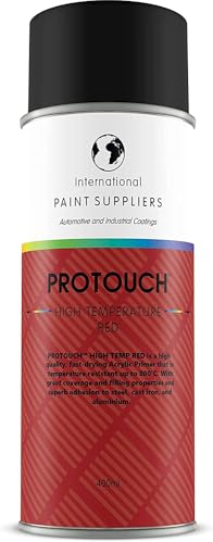 PROTOUCH Peinture rouge haute température 800 °C à séchage rapide résistante aux intempéries – 400 ml