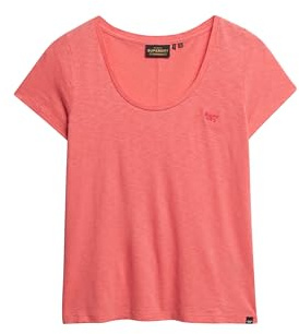 Superdry Damen Studios T-Shirt mit tiefem Ausschnitt