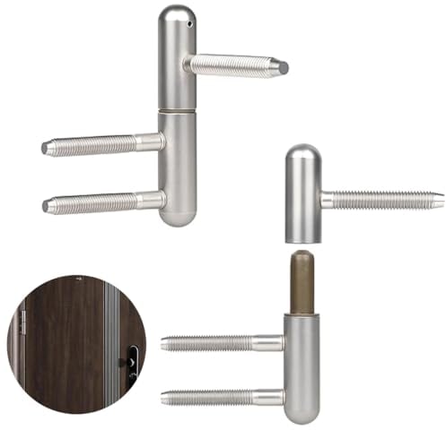 2 Stück Türbänder, Einbohrband Holztür, Einbohrband Türscharnier, Standard Türband Set 3-Teilig, Aufschraubband Türbänder für Holztüren, für Holztüren Innen mit Holzzargen, Silber