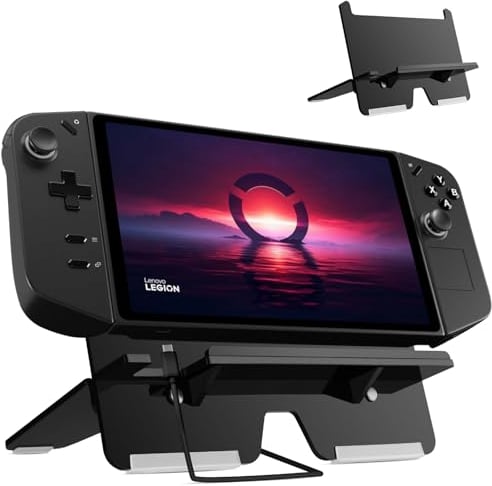CaSZLUTION Stand Base for Lenovo Legion GO Handle Console Easy Charging and Display, Acrylic Playstand Desktop Anti-Slip Holder Compatible with 2023 Lenovo Legion GO Handheld Gaming PC (Black)