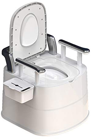 Tragbare Toilette mit Armlehnen Aufbewahrungsbox Haushalt - Multifunktionale bewegliche Toilette für ältere Menschen, Erwachsene, Kinder, Schwangere - Einfach zu bedienen und bequem