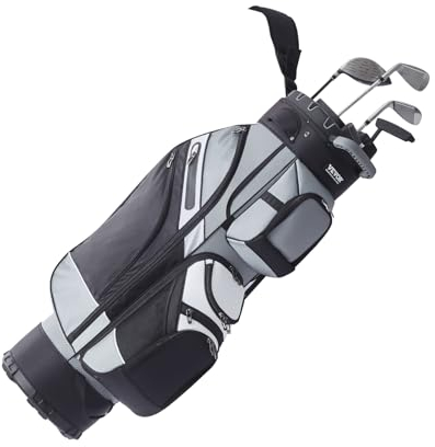 VEVOR Golf Cart Bag with 14 Way Organizer Divider Top, 41” 13 Pockets Premium Nylon Cart Bag, Durable Golf Bags with Handles & Dust Cover & Detachable Straps for Men & Women, Black Color-Block