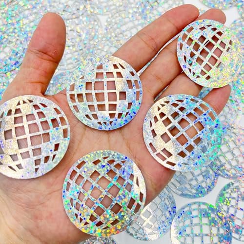 100 Pcs Glitter Disco Ball, Table Confetti - 70s 80s Hippie Birthday Party Supplies, Hen Party Decorations, Disco Balls Confetti Table Centerpieces