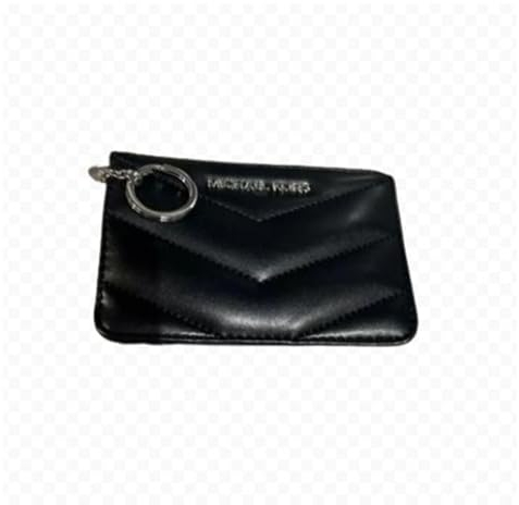 Michael Kors Damen 35f8gtvp1b Dusty Daisy Yellow, Taille Unique, schwarz/silber, Kleine Ausweishülle mit umlaufendem Reißverschluss und Saffiano-Leder