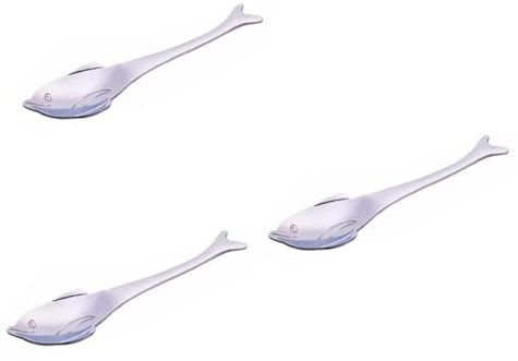 Cabilock 3 Piezas Cuchara Sopera Cuchillería Cucharada Cucharada Cuchara De Café Cuchara De Delfines Recogedor De Café Cuchara De Té Delfín Cuchara De Acero Inoxidable Silver