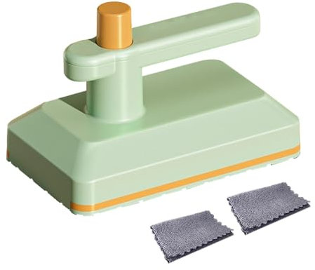 Handheld Mop, Steam Mop Cleaner, Shark Handheld Cleaners, Wet and Dry Use, Washable Mop 15x9x9 Cm/5.91x3.54x3.54 Inches 250g for Washroom Kitchens Car Tableware Desktop Glass, Green