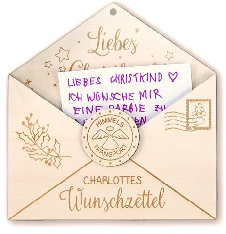 Feenstaub Briefkuvert Weihnachten personalisiert, Wunschzettel verschicken, Brief ans Christkind, rief an den Weihnachtsmann, Weihnachtswünsche, Briefkasten Weihnachten, Wunschliste Weihnachten