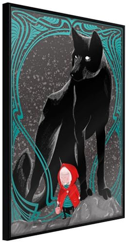 KunstLoft Poster 'Red Riding Hood' 20x30cm | Schwarzer Bilderrahmen | Full-HD-Druck auf hochwertigem Papier