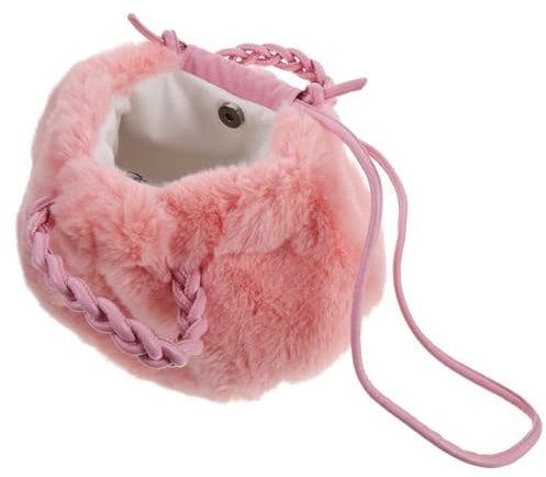 DEARMAMY 1pezzi Borsa Tracolla Morbida Donna Borsetta Secchiello Invernale Borsa Portatile Rosa
