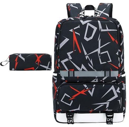 Ubxvamm Zaino scolastico con astuccio, borsa per computer portatile, grande capacità, zaino per adolescenti, borsa casual per libri per varie occasioni