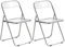 LuxNook 2er Klappstuh PET Transparent Metall Stuhl Klappsessel 150 kg belastbar für Esszimmer, Wohnzimmer, Garten