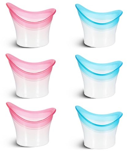 JJUNW Lot de 6 tasses de bain en silicone pour les yeux - 10 ml - Portable - Outil de soin des yeux - Nettoyant pour les yeux pour un soulagement rapide - Gobelet pour le nettoyage des yeux