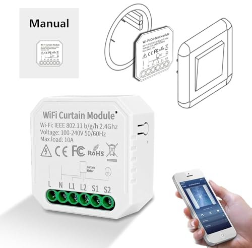 DEWIN Interruptor Inteligente WiFi 16A 2.4GHz Mini Smart Switch WiFi Módulo Interruptor Smart Life/Tuya y Control de Voz Remoto inalámbrico, Compatible con Alexa Echo,Google Home