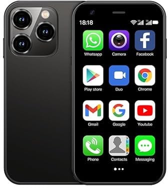 CatCalls Mini Smartphone Unlocked 4G Mobile Phone, 3.0 inches,32GB【Expandable up to 128GB】,Dual SIM Dual Camera, Android 10.0,Support WiFi Bluetooth Backup Phone (XS15-Black)