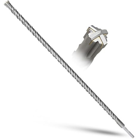 METOTY SDS Plus Drill Bit 18 mm x 600 mm, Masonry Drill, Hammer Drill, Concrete Drill, for Stone, Concrete, Natural Stone, Brick Wall
