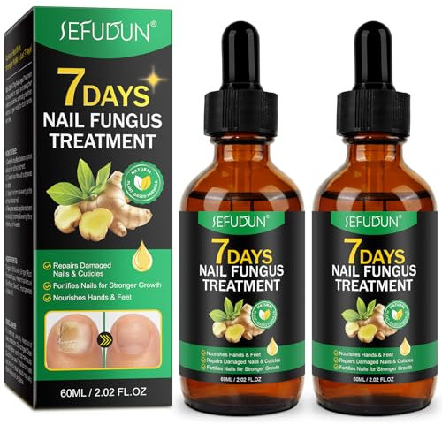 2 Pack Ginger Toenail Fungus Treatment - Natural Antifungal Nail Repair Serum for Toe & Foot Fungus - Fast-Acting Nail Recovery for Thick, Discolored, Yellow Nails - Safe for Men & Women - 2.02 fl oz