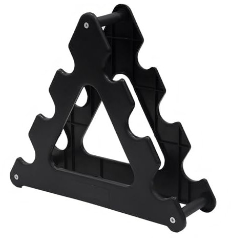 Support d'haltères Courts à 3 Niveaux, Petit Organiseur en A de Rangement Haltères, Stable et Compact, Idéal pour les Entraînements à Domicile