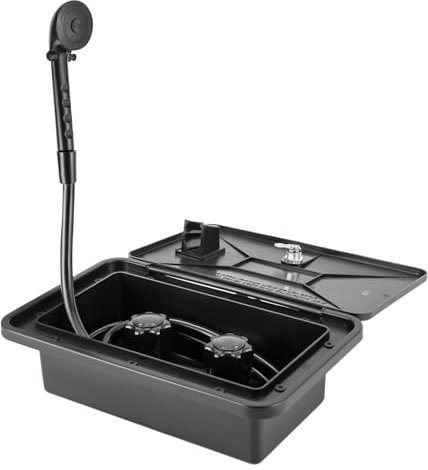 Kit de douche extérieur à fermeture éclair avec tuyau de 4,92 m de long, interrupteur chaud et froid, pommeau de douche, pour bateau marin, camping-car, caravane