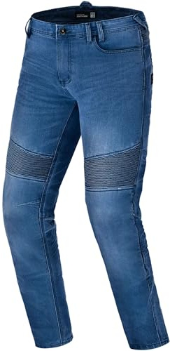 SHIMA Zenith Motorrad Jeans Herren mit Protektoren GFLEXX Knieprotektoren Motorradhose Kurzgrößen Hosen für Mann Protektorenhose Textilhose Urban Stretch Jeanshose Lang (Männer, Blau, 40/32)