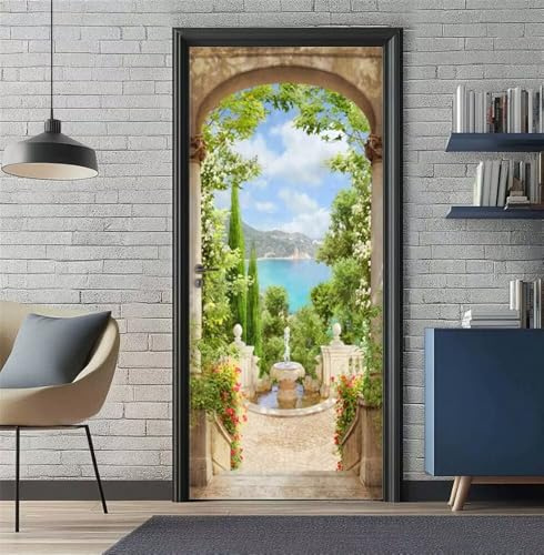 Türaufkleber 3D Türtapete Selbstklebend 90X200cm Türposter Folie für Türen Torbogen Meer Fototapete Türfolie Poster Tapete PVC Abnehmbar Wasserdichte Türbilder Tür Tattoo für Zuhause Dekor -DS1706