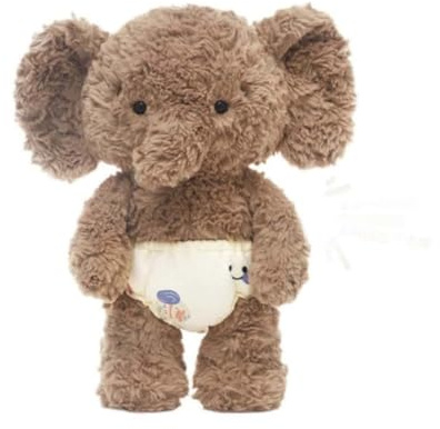 EPRHAY Brauner Elefant Plüschtier, 35cm | Superweich Kuschelig, Niedliches Stofftier, Mit Windel Design, Flauschiger Trostbegleiter, Geschenk