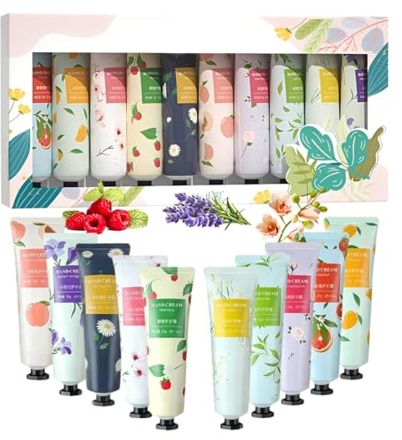 NHPY Creme Main,10 Lot Creme Pour Les Mains Coffret Cadeau De Crèmes Mains,Mini Lotion Crèmes Hydratante Parfumée Pours Les Et Les Pieds
