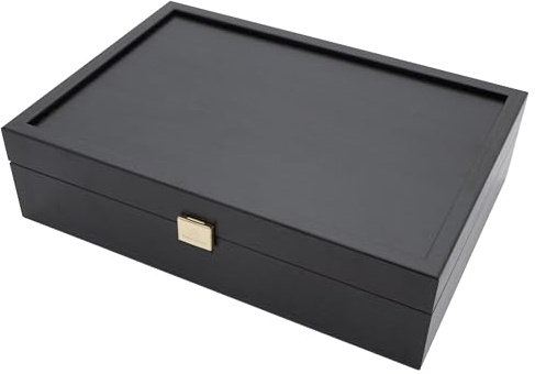 Dark Wood Chess Piece Storage Case - Large