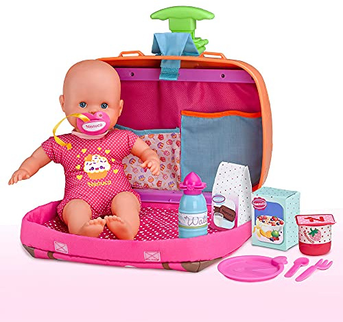 Nenuco - Siempre Conmigo, Trolley con ruedas y asas para llevar como mochila, bebe Nenuco y accesorios médicos y de cuidado FAMOSA (700013791)