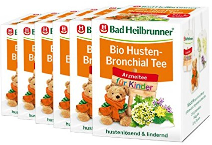 Bad Heilbrunner® BIO Husten-Bronchial Tee für Kinder - 6er Pack
