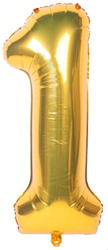 40 Zoll 0 to 9 in Gold Nummer Folienballon Helium Zahlenballon Luftballon Riesenzahl Party Hochzeit Kindergeburtstag Geburtstag Nummer 1