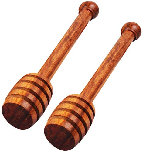Bibi Honey Lot de 2 cuillères à Miel en Bois d'olivier Italien 16,5 cm
