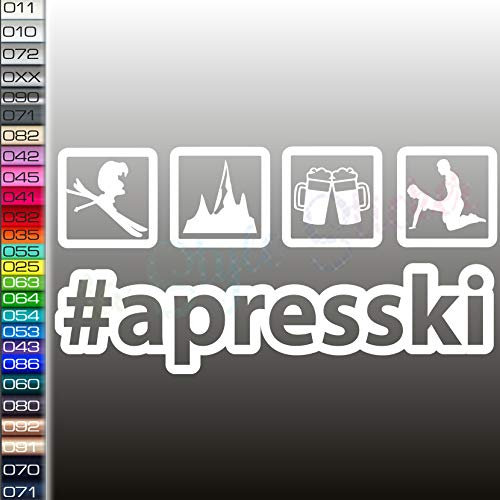 2X Aufkleber Ski Berge Bier XXX Fun Sticker, Apresski Aufkleber Apres Spaß, Skibox Winterurlaub Schnee, Sticker Skibox,