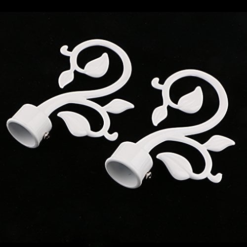 SM SunniMix 2Pcs Vorhangstangen Endstück für 28 mm Vorhangstangen, typ 5 weiß