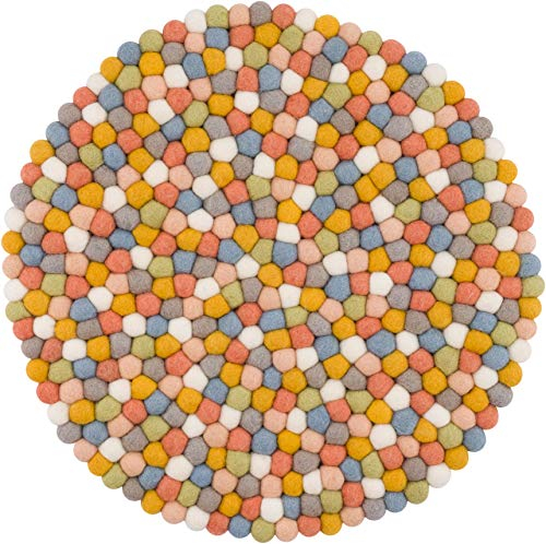 myfelt Liese Sitzauflage, Filzkugel, Wolle, rund 36 cm