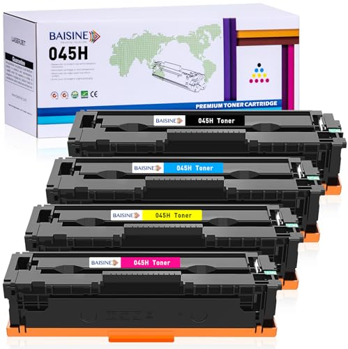 BAISINE Kompatibel Canon MF635Cx Toner Ersatz Canon 045H 045 für Canon i-Sensys MF635cx LBP613cdw LBP611cn MF631cn MF633cdw imageCLASS MF632cdw MF634cdw LBP612cdw, 4er-Pack
