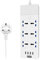 Universal Power Strips Extension Lead USB Wall Plug Adapter, 6 Way Cable Surge Protector, Fuse and Shutter 4 USB Hub Socket 6 Gang Smart Electrical Power Accessories Extension Cord UK Plug