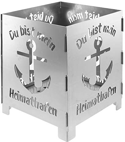 Bentatec Feuerstelle gelasert Du bist Mein Heimathafen Feuertonne Terrassenfeuer