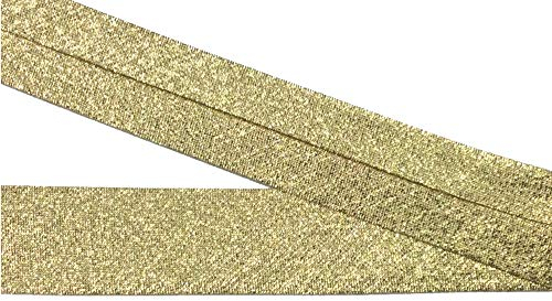 3 m Lurex-Schrägband Gold 20 mm vorgefalzt