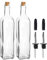 Argon Tableware Olive Oil Bottles with Cork Lids - 500ml - Pack of 2 - Dishwasher Safe Kitchen Glass Olive Oil Dispenser Cruet with Dust Cap, Cork Stopper and Tapor Pourer Top for Soy Sauce, Vinegar