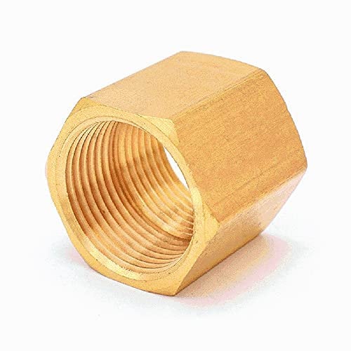 ExcInter Brass 3/8'' to 3/8'' Copper Hose Nut Rod Coupler Connector Adapter Pipe Fitting Hex Coupler Female Thread Straight Coupling BSP