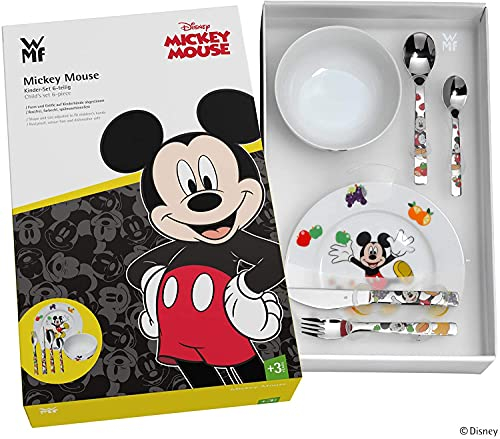 Regalo Grabado WMF Kinderbesteck mit personalisierbarem Geschirr | Edelstahl 18/10, mit Gravur von Namen und Datum | Geschenk zum Essen, Taufe, Geburtstag