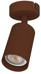 L+ Faretto Spot LED Orientabile da Soffitto o Parete in Metallo - Attacco GU10 - Made in Italy - Diametro 6cm - Design Moderno per Cucina e Soggiorno (Corten)