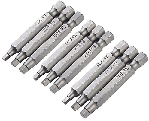 Bestgle Set Cacciaviti quadrato Set di Punte per cacciavite Cacciavite Magnetico Bit 3 pz 1/4 con Manico Esagonale per Trapano Avvitatore (50mm)