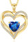 CDE Kette Damen Herzkette 925 Sterling Silber Geburtsstein Halsketten Schmuck Herz Anhänger Weihnachten Valentinstag Muttertags Geschenk Hochzeit Jubiläum Geburtstag Frau Freundin Mama
