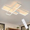 Mursche Deckenlampe LED Deckenleuchte Wohnzimmer - 65cm Wohnzimmerlampe Dimmbar Schlafzimmerlampe mit Fernbedienung Modern Design Schlafzimmer Deckenbeleuchtung Eeckig 65W Weiß Küchenlampe für Küche