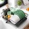 Kitsure Dish Drying Rack- Space-Saving Dish Rack, Dish Racks for Kitchen Counter, Stainless Steel Kitchen Drying Rack with a Cutlery Holder, Large, Grey