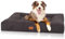 Knuffelwuff orthopädisches Hundebett aus kuscheligem Velours mit Handwebcharakter Sofia 120x100cm Schwarz - Abnehmbarer Bezug - waschbar - für große, mittelgroße und kleine Hunde