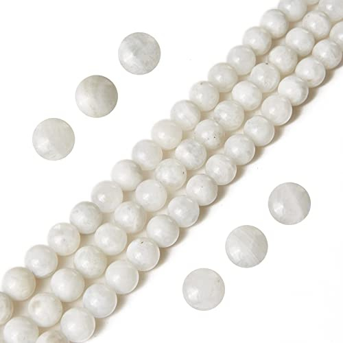 100pcs 8mm Moonstone Beads Natural Gemstone Beads Round Loose Beads for Jewelry Making