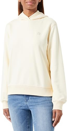 Calvin Klein Jeans Damen Hoodie Ck Embro Badge Regular mit Kapuze, Beige (Vanilla), S