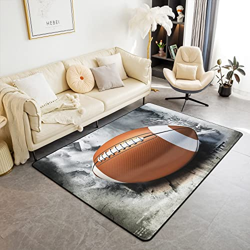 Loussiesd American Football Wohnzimmer Teppiche Sport Thema Dekor Moderne Teppich Fußball Liebhaber Akzent Teppich Kinder Teppich 150x200cm